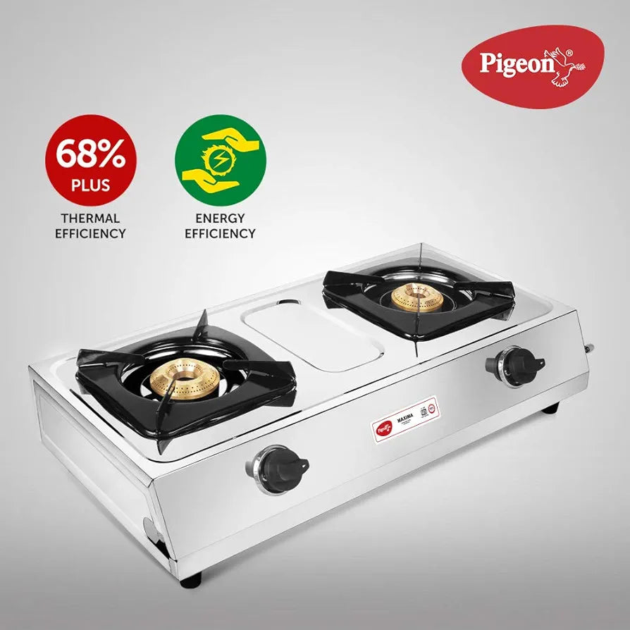PIGEON 12312 SS MAXIMA 2BURNER LPG STOVE STAINLLESS STEEL PIGEON 12312 SS MAXIMA 2BURNER LPG STOVE STAINLLESS STEEL
